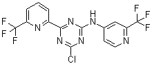 结构式 CAS# 1446507-68-1, 4-氯-6-[6-(三氟甲基)吡啶-2-基]-N-[2-(三氟甲基)吡啶-4-基]-1,3,5-三嗪-2-胺