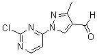 结构式 CAS# 1448307-66-1, 1-(2-氯-4-嘧啶基)-3-甲基-1H-吡唑-4-甲醛