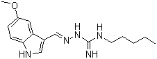 结构式 CAS# 145158-71-0, 替加色罗; 2-[(5-甲氧基-1H-吲哚-3-基)亚甲基]-N-戊基卡巴肼
