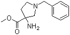 结构式 CAS# 145602-88-6, 3-氨基-1-苄基吡咯烷-3-羧酸甲酯