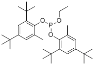 structure of CAS# 145650-60-8, Bis(2,4-DI-tert-butyl-6-methyl phenyl) ethyl phosphite;bis(2,4-ditert-butyl-6-methylphenyl) ethyl phosphite