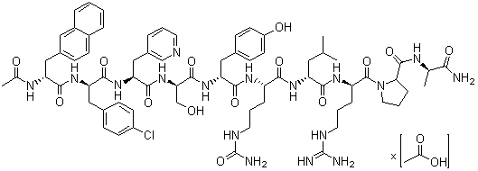 Cetrorelix acetate molecular structure (CAS 145672-81-7)
