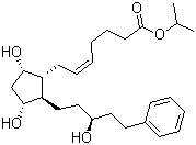 结构式 CAS# 145773-22-4, 15(S)-拉坦前列素; 7-[3,5-二羟基-2-(3-羟基-5-苯基戊基)环戊烷]庚-5-烯酸异丙酯