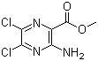 结构式 CAS# 1458-18-0, 3-氨基-5,6-二氯吡嗪-2-羧酸甲酯