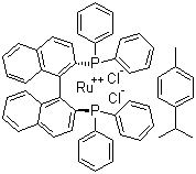 结构式 CAS# 145926-28-9, [(R)-(+)-2,2'-双(二苯基膦)-1,1'-联萘](对异丙基甲苯)二氯化钌