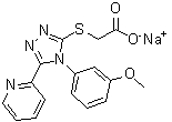 结构式 CAS# 1459687-96-7, 2-[[4-(3-甲氧基苯基)-5-(2-吡啶基)-4H-1,2,4-三唑-3-基]硫基]乙酸钠盐