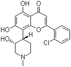 结构式 CAS# 146426-40-6, 夫拉平度; 2-(2-氯苯基)-5,7-二羟基-8-[(3S,4R)-3-羟基-1-甲基-4-哌啶基]苯并吡喃-4-酮