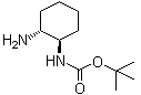 structure of CAS# 146504-07-6, tert-Butyl [(1R,2R)-2-aminocyclohexyl]carbamate;((1R,2R)-2-Aminocyclohexyl)-carbamic acid tert-butyl ester; (1R,2R)-(-)-N-(t-Butoxycarbonyl)-1,2-cyclohexanediamine; (1R,2R)-N-tert.-Butoxycarbonylcyclohexane-1,2-diamine; N-tert-Butoxycarbonyl-R,R-1,2-diaminocyclohexane; tert-Butyl N-((1R,2R)-2-aminocyclohexyl)carbamate