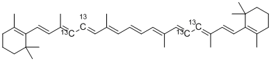 beta-Carotene (10,10',11,11'-sup>13</sup>C<sub>4</sub>) molecular structure (CAS 146563-29-3)