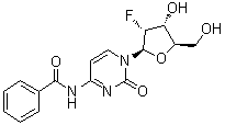 结构式 CAS# 146954-76-9, N-苯甲酰基-2'-脱氧-2'-氟胞苷