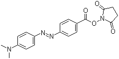 structure of CAS# 146998-31-4, 4-[4-(Dimethylamino)phenylazo]benzoic acid N-succinimidyl ester;Dabcyl N-hydroxysuccinimide ester