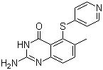 structure of CAS# 147149-76-6, Nolatrexed;2-Amino-6-methyl-5-(4-pyridylthio)-4(3H)-quinazolinone