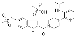 结构式 CAS# 147221-93-0, 地拉夫定甲磺酸盐