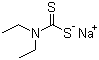 structure of CAS# 148-18-5, Sodium diethyldithiocarbamate;Diethyldithiocarbamic acid sodium salt; Sodium N,N-diethyldithiocarbamate
