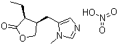 structure of CAS# 148-72-1, Pilocarpine nitrate;(3S,4R)-3-Ethyldihydro-4-((1-methyl-1H-imidazol-5-yl)methyl)-2(3H)-furanone mononitrate; (3S)-3-Ethyl-4-[(3-methylimidazol-4-yl)methyl]oxolan-2-one nitrate