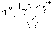 结构式 CAS# 148842-86-8, (S)-4-[(叔丁氧羰基)氨基]-1,3,4,5-四氢-3-氧代-2H-2-苯并氮杂卓-2-乙酸
