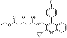 Ethyl (E)-7-[4-(4'-fluorophenyl)-2-(cyclopropyl)-3-quinolinyl]-5-hydroxy-3-oxo-6-heptenoate molecular structure (CAS 148901-69-3)