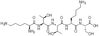 L-赖氨酰-L-苏氨酰-L-苏氨酰-L-赖氨酰-L-丝氨酸分子结构 (CAS 149128-48-3)