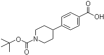 N-叔丁氧羰基-4-(4-羧基苯基)哌啶分子结构 (CAS 149353-75-3)