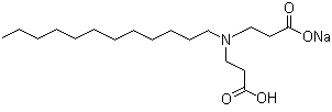N-(2-羧基乙基)-N-月桂烷基-beta-丙氨酸钠盐分子结构 (CAS 14960-06-6)