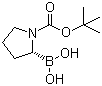 结构式 CAS# 149716-78-9, (R)-N-叔丁氧羰基吡咯烷-2-硼酸
