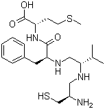 structure of CAS# 149759-96-6, N-[(2S)-((2R)-2-Amino-3-mercaptopropylamino)-3-methylbutyl]-L-phenylalanyl-L-methionine