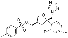 structure of CAS# 149809-42-7, Posaconazole Diastereoisomer Related Compound 5;[(3R,5S)-5-(2,4-difluorophenyl)-5-(1,2,4-triazol-1-ylmethyl)oxolan-3-yl]methyl 4-methylbenzenesulfonate