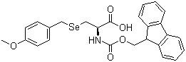 structure of CAS# 150308-80-8, N-[(9H-Fluoren-9-ylmethoxy)carbonyl]-3-[[(4-methoxyphenyl)methyl]seleno]-L-alanine;Fmoc-Sec(pMeOBzl)-OH