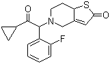 structure of CAS# 150322-38-6, 5-[2-Cyclopropyl-1-(2-fluorophenyl)-2-oxoethyl]-5,6,7,7a-tetrahydrothieno[3,2-c]pyridin-2(4H)-one