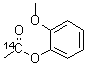 邻甲氧基苯酚乙酸酯-1-<sup>14</sup>C分子结构 (CAS 15212-03-0)