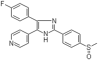 structure of CAS# 152121-47-6, SB 203580;4-(4-Fluorophenyl)-2-(4-methylsulfinylphenyl)-5-(4-pyridyl)-1H-imidazole