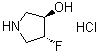 structure of CAS# 1523530-25-7, (3R,4R)-4-Fluoro-3-pyrrolidinol hydrochloride (1:1)