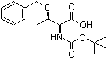 结构式 CAS# 15260-10-3, N-叔丁氧羰基-O-苄基-L-苏氨酸