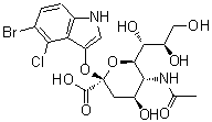 N-Acetyl-2-O-(5-bromo-4-chloro-1H-indol-3-yl)-alpha-neuraminic acid molecular structure (CAS 153248-52-3)