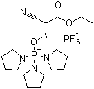structure of CAS# 153433-21-7, PyOxim;[Ethyl cyano(hydroxyimino)acetato-O2]tri-1-pyrrolidinylphosphonium hexafluorophosphate