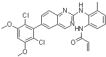 结构式 CAS# 1538604-68-0, N-[2-[[6-(2,6-二氯-3,5-二甲氧基苯基)-2-喹唑啉基]氨基]-3-甲基苯基]-2-丙烯酰胺