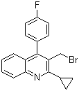 结构式 CAS# 154057-56-4, 3-溴甲基-2-环丙基-4-(4'-氟苯基)喹啉