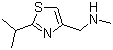 structure of CAS# 154212-60-9, 2-Isopropyl-4-(methylaminomethyl)thiazole;1-(2-Isopropylthiazol-4-yl)-N-methyl methanamine