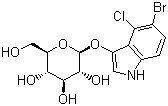 结构式 CAS# 15548-60-4, 5-溴-4-氯-3-吲哚基-beta-D-吡喃葡糖苷
