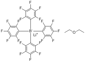 structure of CAS# 155543-02-5, Lithium tetrakis(pentafluorophenyl)borate ethyl etherate