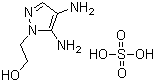 结构式 CAS# 155601-30-2, 4,5-二氨基-1-(2-羟乙基)吡唑硫酸盐