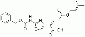 (E,Z)-2-(2-Benzyloxycarbonylamino-4-thiazol)-4-(3-methyl-2-butenyloxycarbonyl)-2-butenoic acid molecular structure (CAS 155657-19-5)