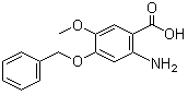 结构式 CAS# 155666-33-4, 2-氨基-5-甲氧基-4-苄氧基苯甲酸
