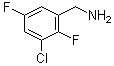 结构式 CAS# 1557849-73-6, 3-氯-2,5-二氟苯甲胺