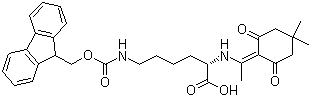 structure of CAS# 156648-40-7, N-1-(4,4-Dimethyl-2,6-dioxocyclohex-1-ylidene)ethyl-N'-Fmoc-L-lysine;Dde-Lys(Fmoc)-OH