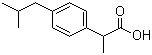 structure of CAS# 15687-27-1, Ibuprofen;alpha-Methyl-4-(2-methylpropyl)benzeneacetic acid; 2-(4-Isobutylphenyl)-propionic acid; p-Isobutylhydratropic acid