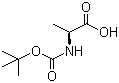 结构式 CAS# 15761-38-3, N-叔丁氧羰基-L-丙氨酸; BOC-L-丙氨酸
