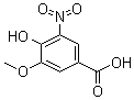 structure of CAS# 15785-54-3, 5-Nitrovanillic acid;3-Nitro-4-hydroxy-5-methoxybenzoic acid; 4-Hydroxy-3-methoxy-5-nitro-benzoic acid