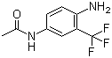 structure of CAS# 1579-89-1, 2-Amino-5-acetamidobenzotrifluoride;N-[4-amino-3-(trifluoromethyl)phenyl]acetamide; 2-Amino-5-acetaminotrifluoromethylbenzene
