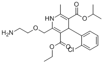 结构式 CAS# 158151-92-9, 3-乙基5-异丙基2-((2-氨基乙氧基)甲基)-4-(2-氯苯基)-6-甲基-1,4-二氢吡啶-3,5-二羧酸酯